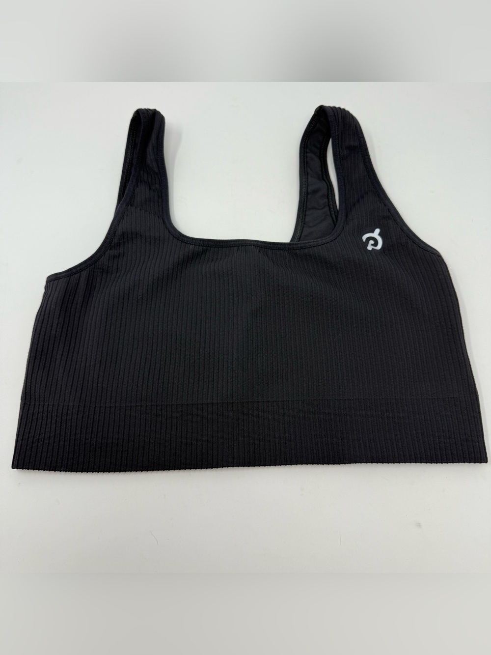 Peloton Dark Grey Ribbed Sports Bra Medium/Large Cycle Athletic Athleisure